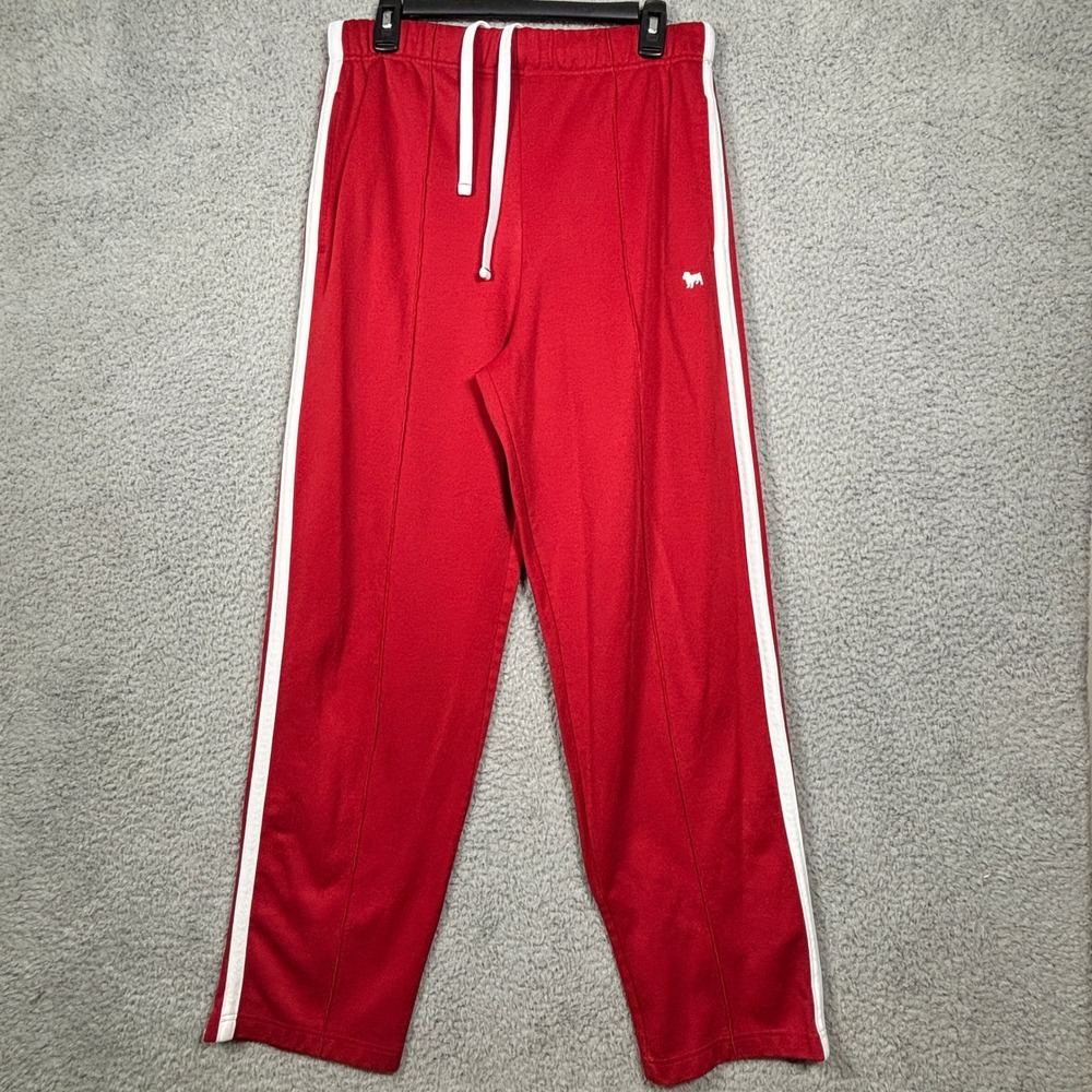 Aeropostale Y2K Mens Limited Edition Red White Stripe Track Pants M 1/4 Zip Leg